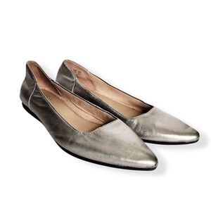 Naturalizer Rayna Silver Metallic Leather Ballet Flats Women's Size 7.5